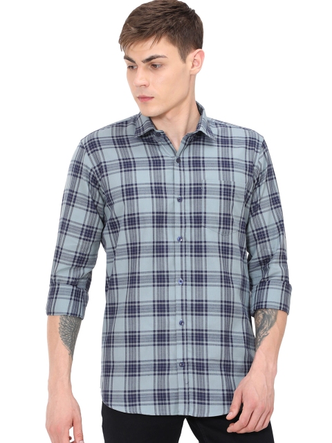 

PLATYPUSS Men Blue Modern Tartan Checks Checked Casual Shirt