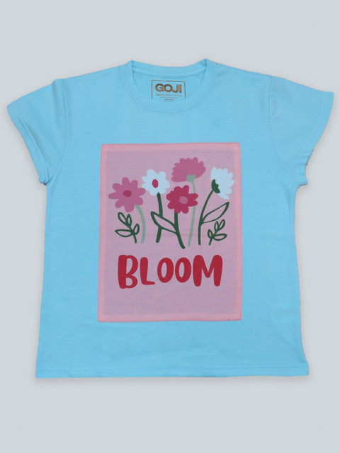 

GOJI Girls Blue & blue Printed T-shirt