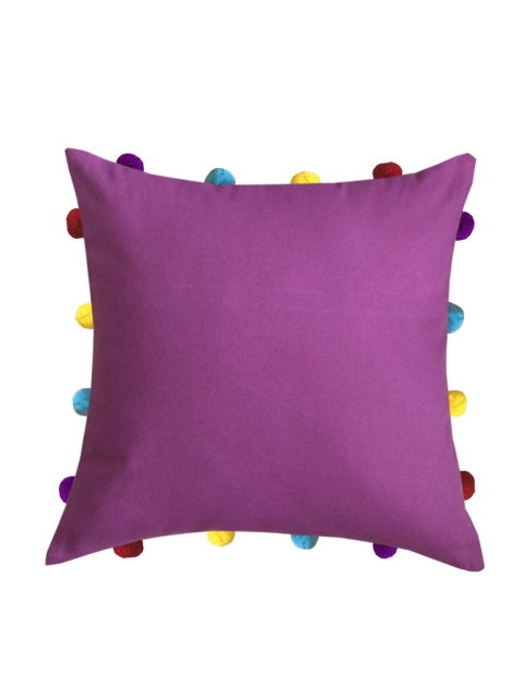 

Lushomes Pink Square Cushion Covers, Purple