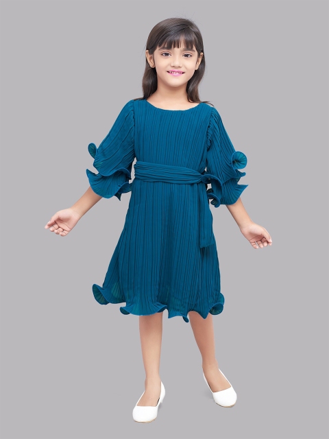 

Pink Chick Teal Georgette A-Line Dress