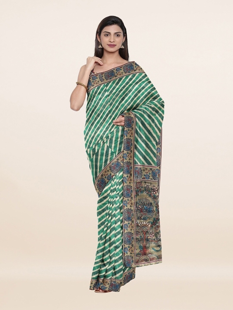 

Pothys Green & Maroon Leheriya Jute Silk Saree