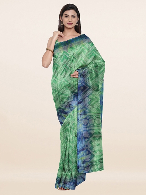

Pothys Green & Blue Jute Silk Saree