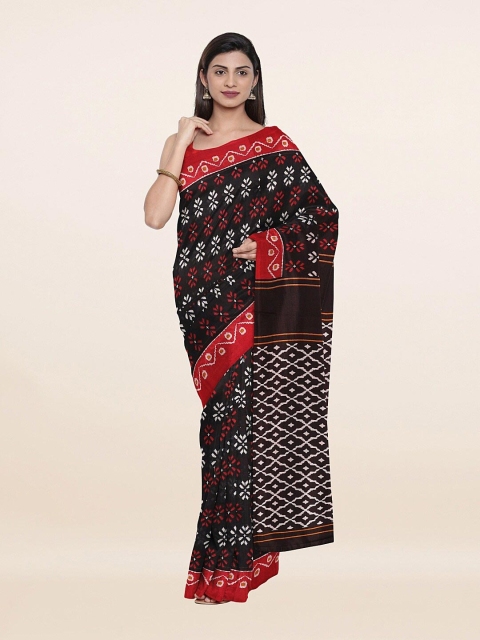 

Pothys Black & Red Printed Pure Cotton Saree