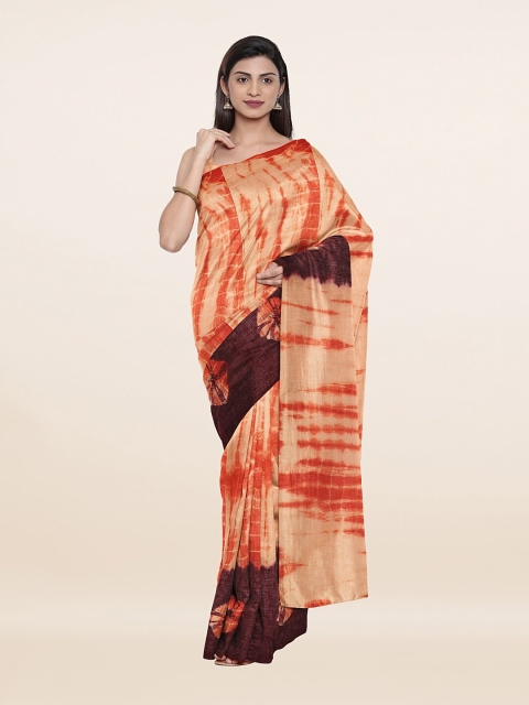 

Pothys Beige & Maroon Bandhani Pure Cotton Saree