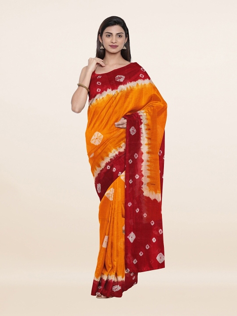 

Pothys Yellow & Red Bandhani Pure Cotton Saree