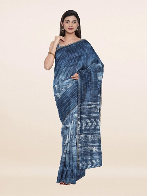 

Pothys Blue Jute Silk Saree
