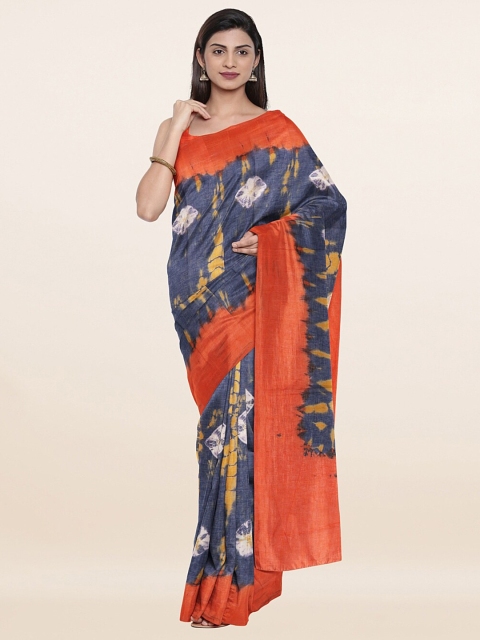 

Pothys Blue & White Bandhani Pure Cotton Saree