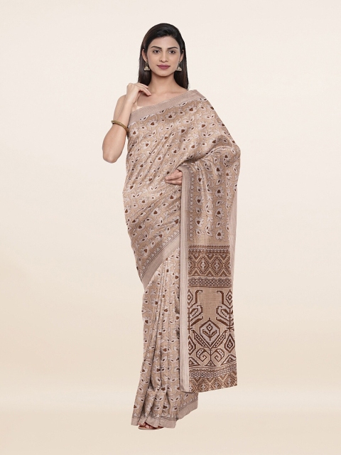 

Pothys Tan & Brown Ethnic Motifs Saree