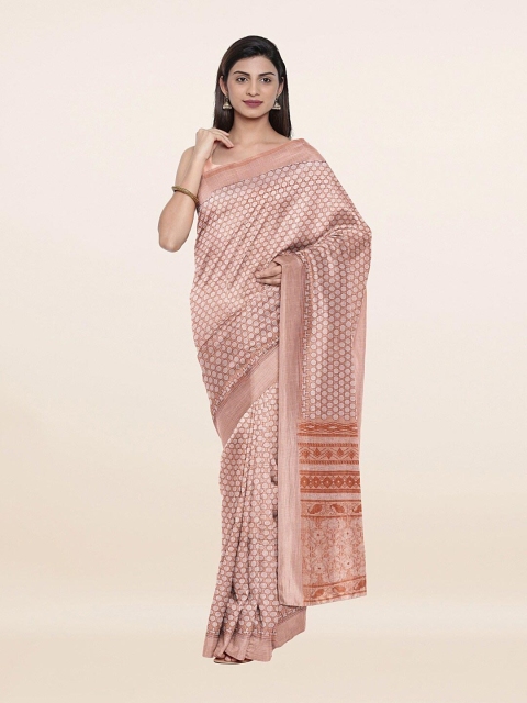 

Pothys Peach-Coloured Saree