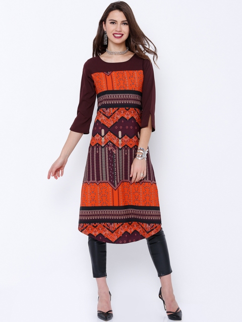 

Vishudh Red & Maroon Printed Kurta