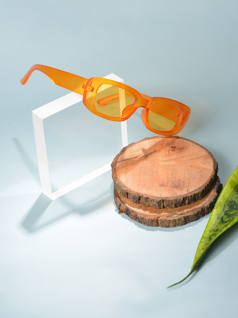 

HAUTE SAUCE by Campus Sutra Women Orange Lens & Orange Rectangle Sunglasses with Polarised and UV Protected