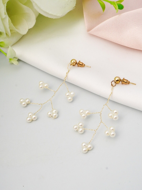 

Emmie White Contemporary Studs Earrings