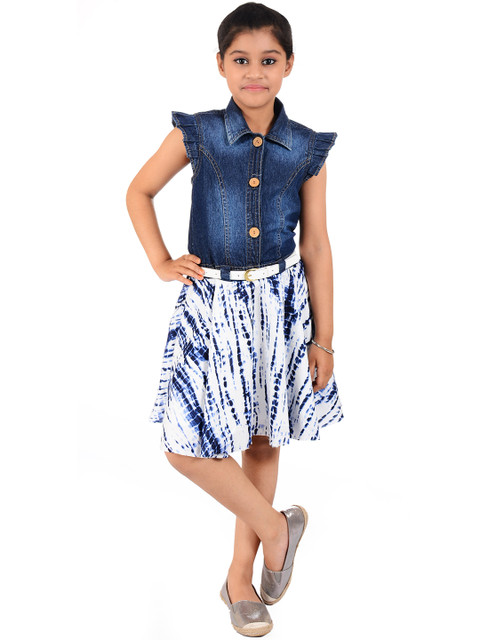 

Naughty Ninos Girls Blue Dyed Fit & Flare Dress