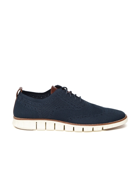 

Cole Haan Men Navy Zerogrand Stitchlite Oxford Shoes, Navy blue