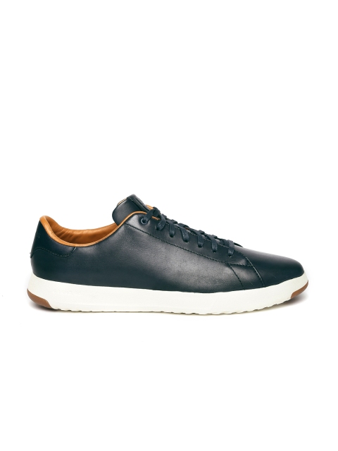 

Cole Haan Men Navy Leather Sneakers, Navy blue