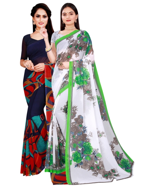 

Florence White & Grey Pure Georgette Saree