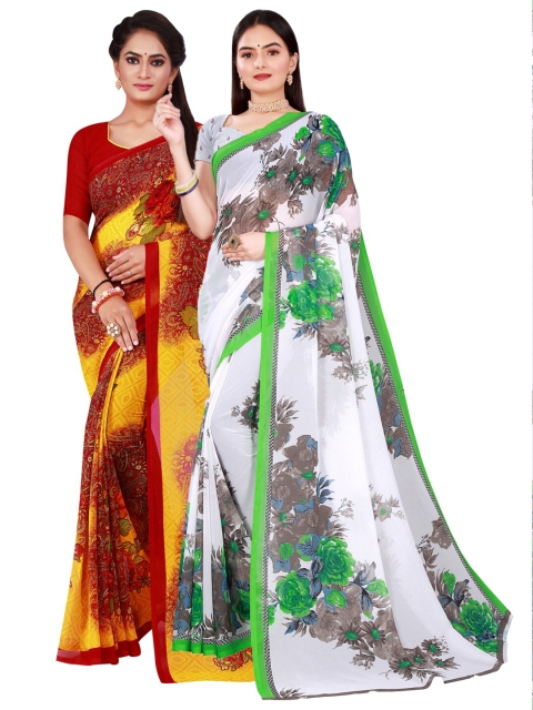 

Florence White & Red Pure Georgette Saree