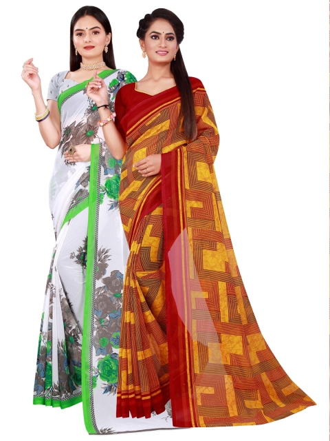 

Florence White & Red Pure Georgette Saree