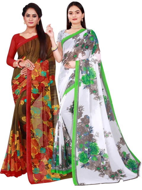 

Florence White & Grey Pure Georgette Saree