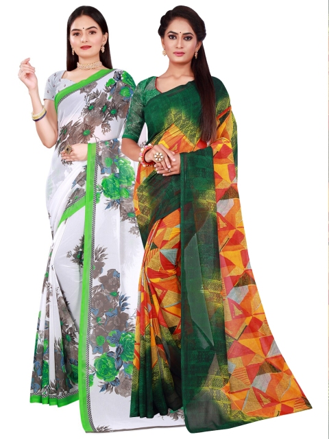 

Florence White & Grey Pure Georgette Saree