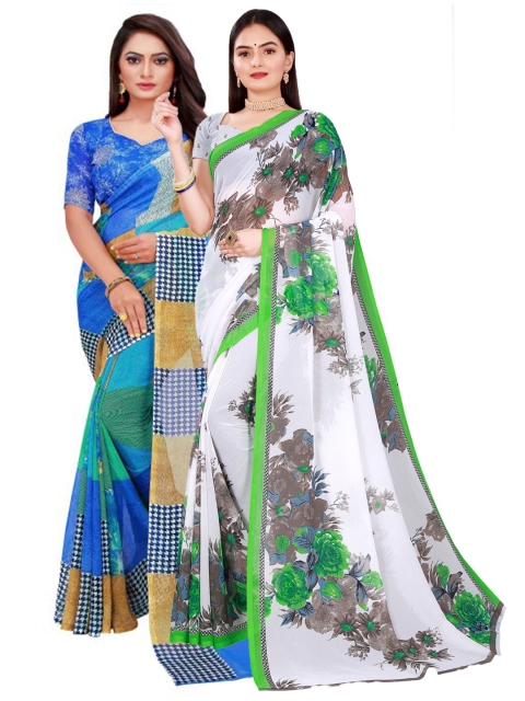 

Florence White & Grey Pure Georgette Saree