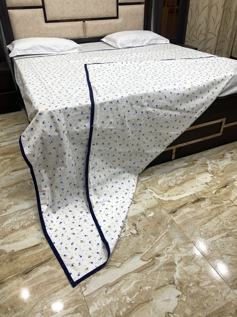 

Pure Decor Blue Floral Printed Pure Cotton Duvet Cover With Zipper Batik 1993