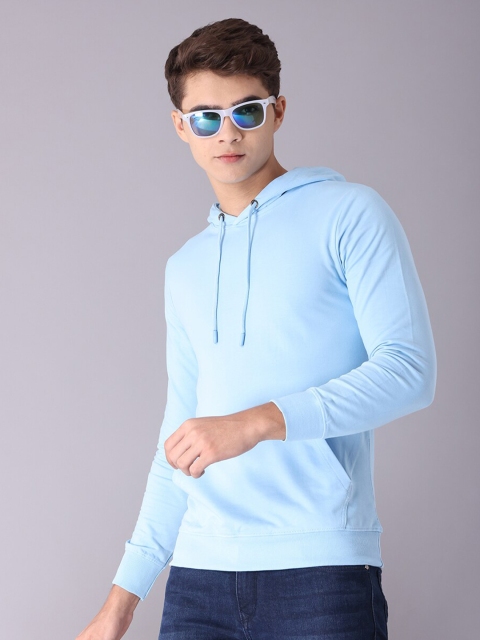 

Snitch Men Blue Colourblocked Hooded Sweatshirt