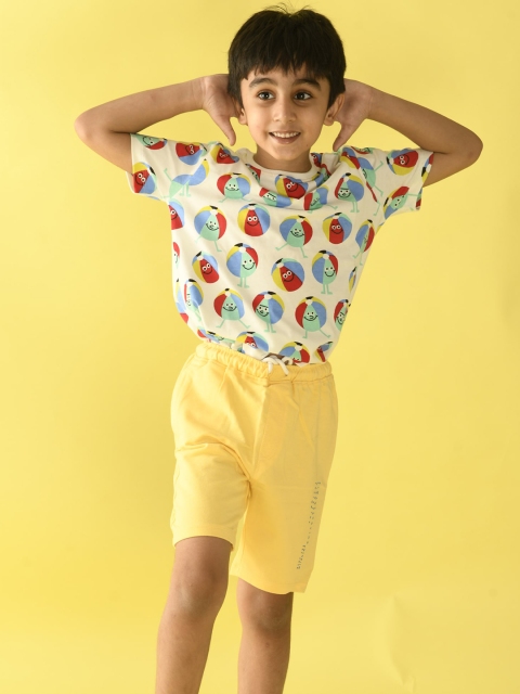 

Anthrilo Boys Red & Yellow Printed Cotton T-shirt with Shorts