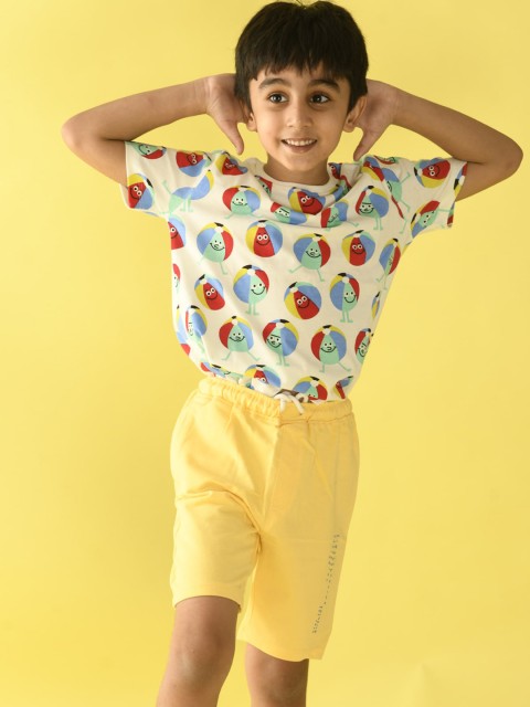 

Anthrilo Boys Yellow & Off White Printed Clothing Set