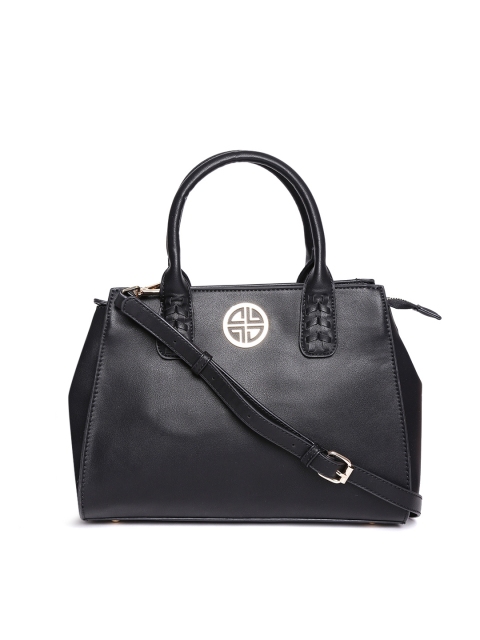

Carlton London Black Solid Handheld Bag with Sling Strap