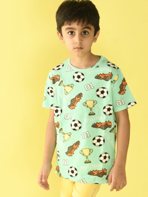 

Anthrilo Boys Green & Yellow 2 Piece Printed Cotton Clothing Set