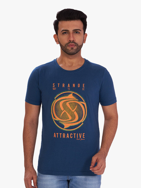 

DCot By Donear Men Multicoloured Typography Printed Applique T-shirt, Multi