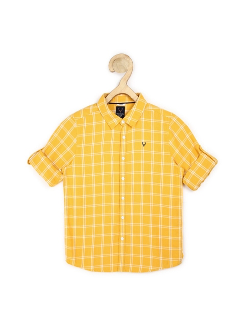 

Allen Solly Junior Boys Yellow Slim Fit Checked Casual Shirt