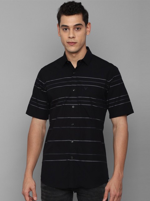 

Allen Solly Men Black Slim Fit Horizontal Stripes Striped Casual Shirt