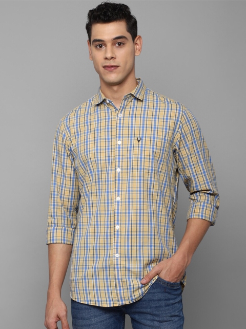 

Allen Solly Men Yellow Slim Fit Tartan Checks Checked Pure Cotton Casual Shirt