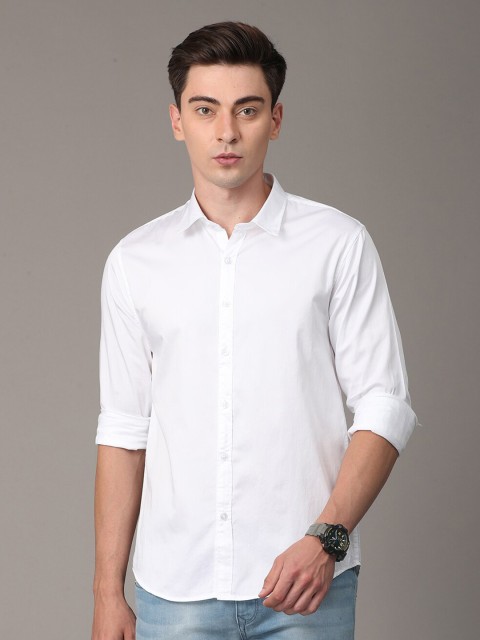 

Huggun Men White Premium Slim Fit Semiformal Shirt