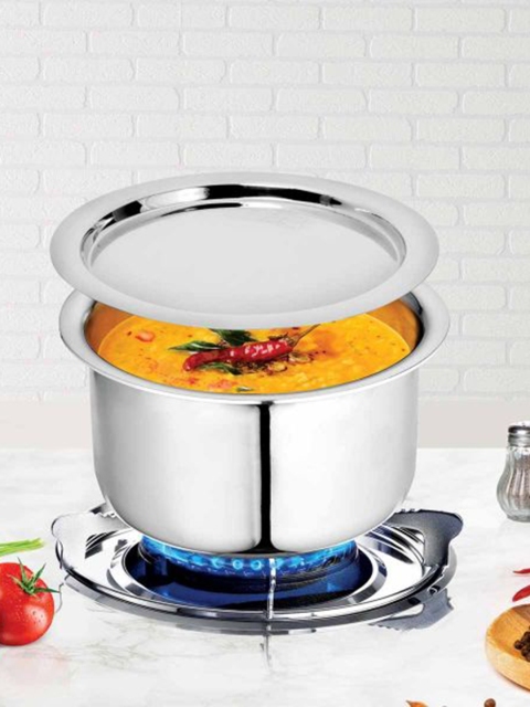 

SignoraWare Silver-Toned Solid SignoArtista Tri-Ply Tope Cookware With Lid 3500ml