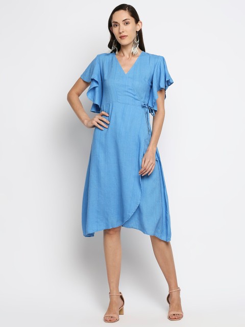 

MOD ECRU Blue Linen Dress