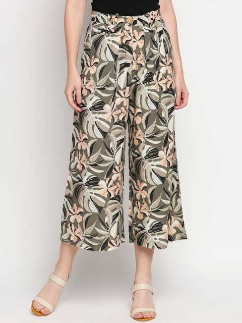 

MOD ECRU Women Grey Floral Printed Original Culottes Trousers