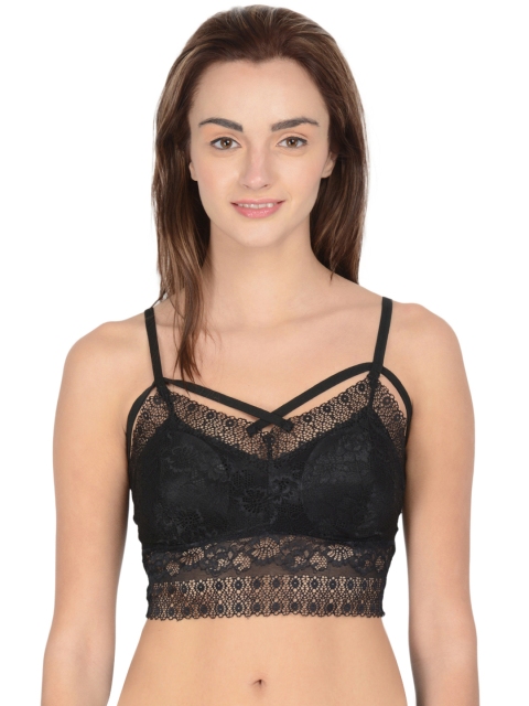 

Da Intimo Black Lace Full-Coverage Bralette DI-773