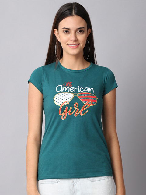 

Gallus Women Green Typography Printed T-shirt