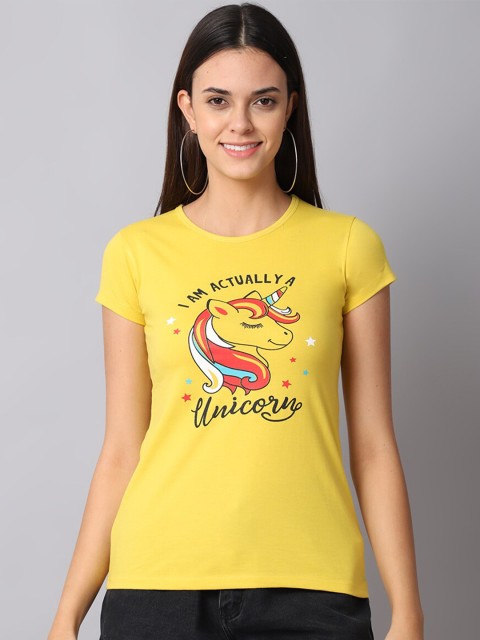 

Gallus Women Yellow Printed T-shirt