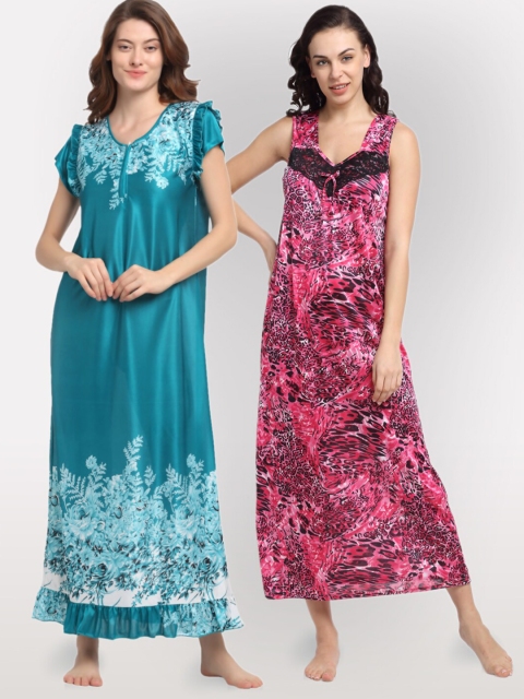 

NEUDIS Green Printed Nightdress