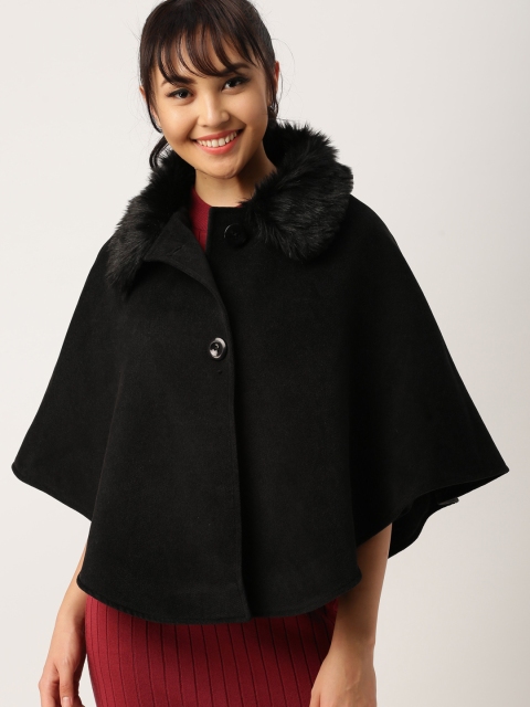 

DressBerry Black Cape-Style Coat