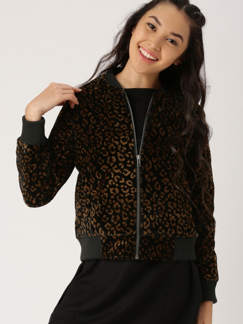 

DressBerry Women Black Printed Bomber Jacket