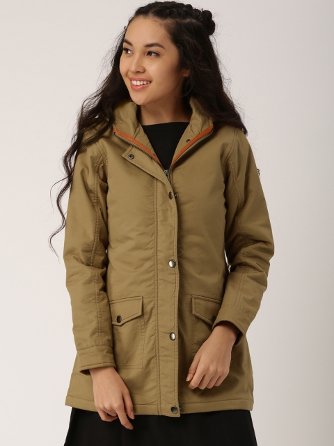 

DressBerry Women Khaki Solid Parka Jacket