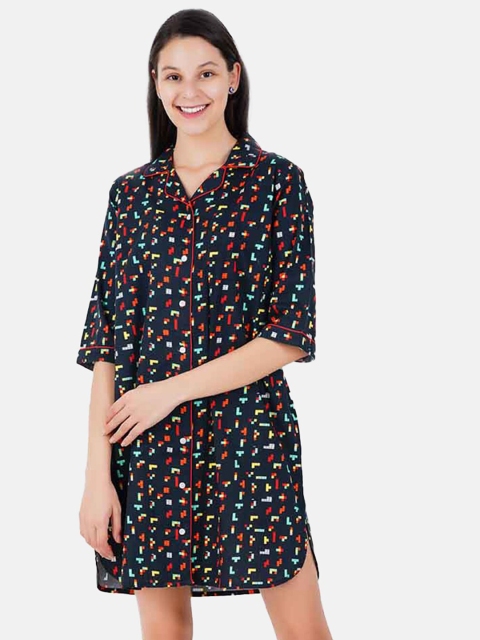 

Smugglerz Black Printed Nightdress