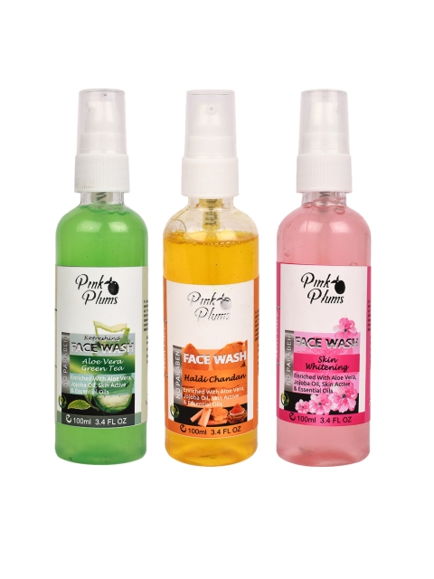 

Pink Plums Set of 3 Paraben Free Face Wash - 100ml each, Green
