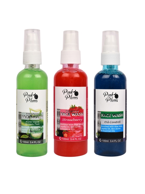 

Pink Plums Set of 3 Paraben Free Face Wash - 100ml each, Green