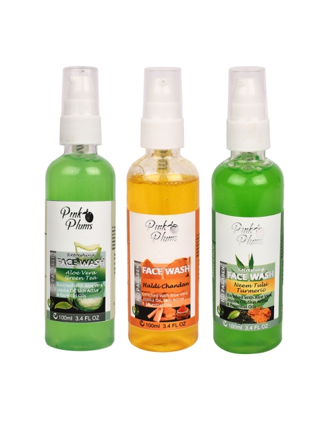 

Pink Plums Set of 3 Paraben Free Face Wash - 100ml each, Green